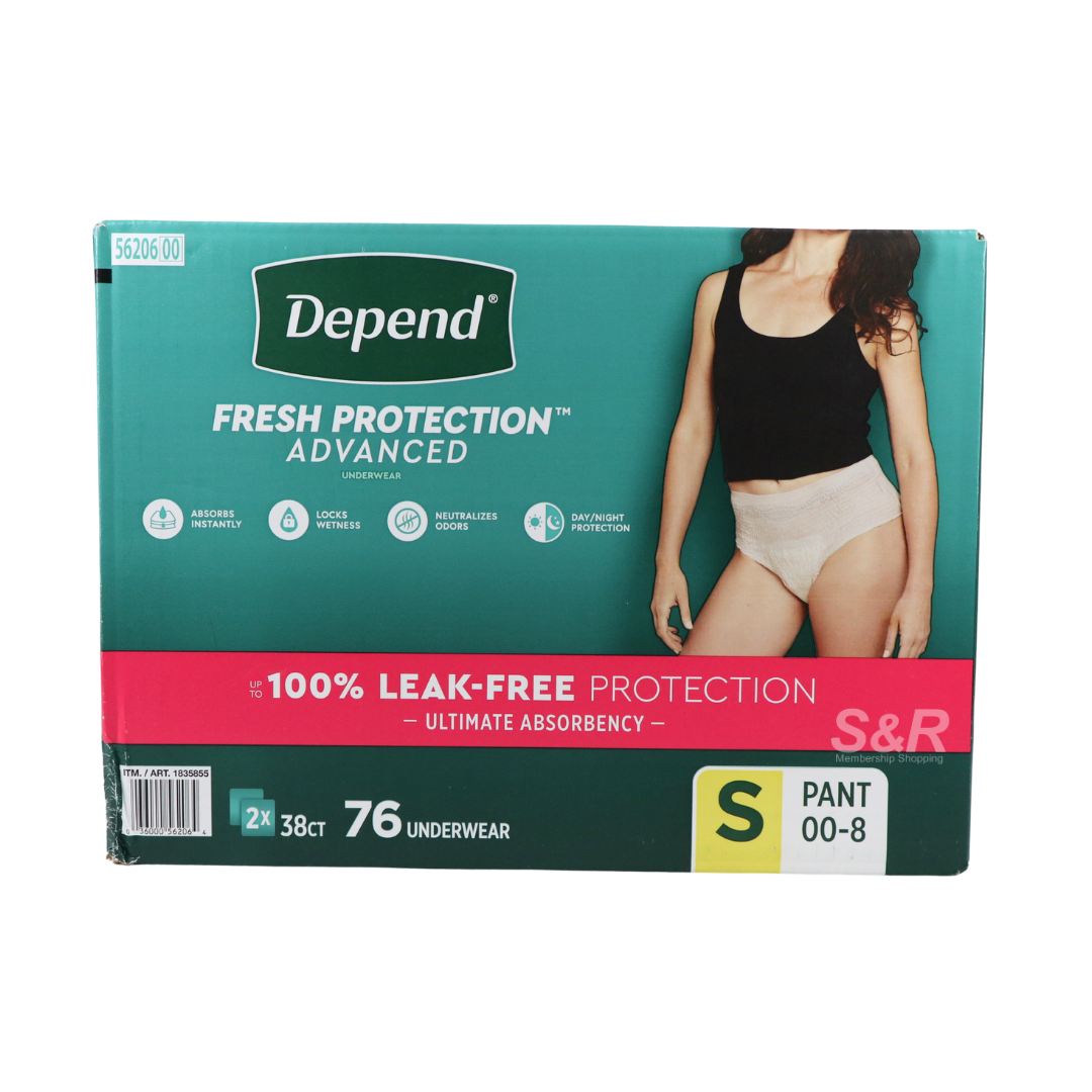 Depend Leak-Free S Adult Underwear 76s